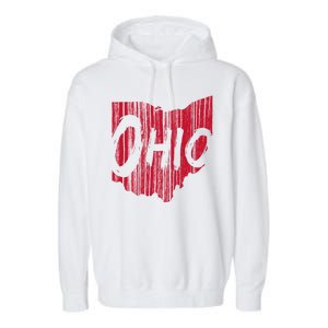 Ohio State Distressed Garment-Dyed Fleece Hoodie