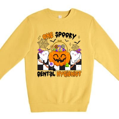 One Spooky Dental Hygienist Halloween Dental Hygiene Gift Premium Crewneck Sweatshirt