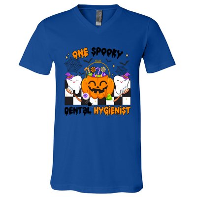 One Spooky Dental Hygienist Halloween Dental Hygiene Gift V-Neck T-Shirt