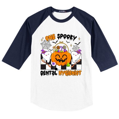 One Spooky Dental Hygienist Halloween Dental Hygiene Gift Baseball Sleeve Shirt