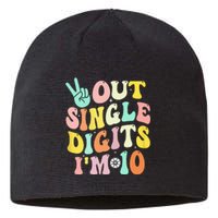 Out Single Digits Im 10 Funny Vintage Design Groovy Sustainable Beanie