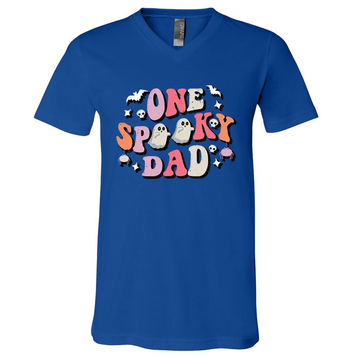 One Spooky Dad Costume Halloween V-Neck T-Shirt