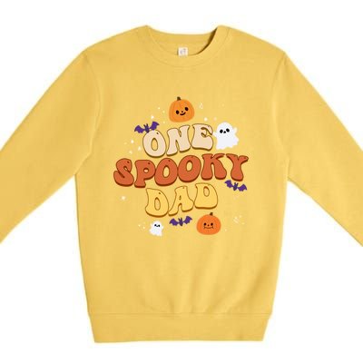 One Spooky Dad Boo Halloween Cute Family Matching Group Gift Premium Crewneck Sweatshirt