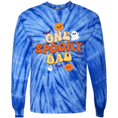 One Spooky Dad Boo Halloween Cute Family Matching Group Gift Tie-Dye Long Sleeve Shirt