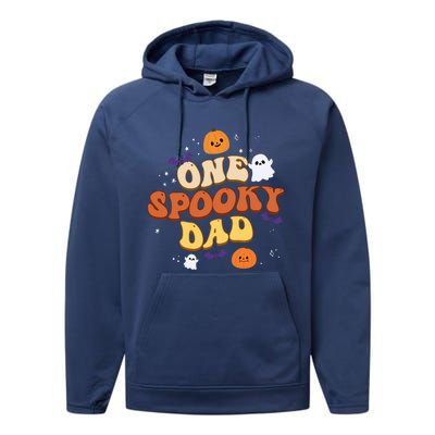 One Spooky Dad Boo Halloween Cute Family Matching Group Gift Performance Fleece Hoodie