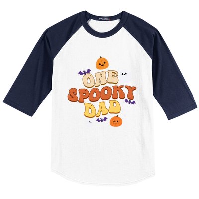 One Spooky Dad Boo Halloween Cute Family Matching Group Gift Baseball Sleeve Shirt