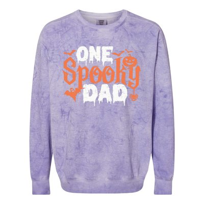 One Spooky Dad Funny Halloween Gifts For Daddy / Father Colorblast Crewneck Sweatshirt