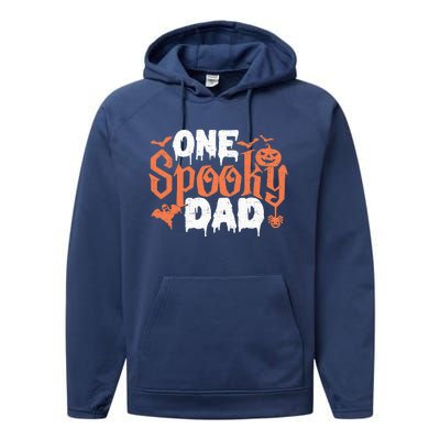 One Spooky Dad Funny Halloween Gifts For Daddy / Father Performance Fleece Hoodie