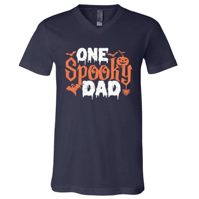 One Spooky Dad Funny Halloween Gifts For Daddy / Father V-Neck T-Shirt