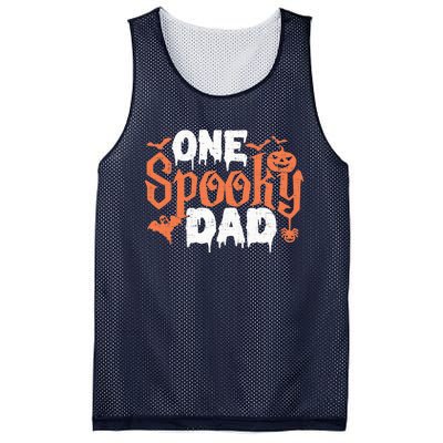 One Spooky Dad Funny Halloween Gifts For Daddy / Father Mesh Reversible Basketball Jersey Tank