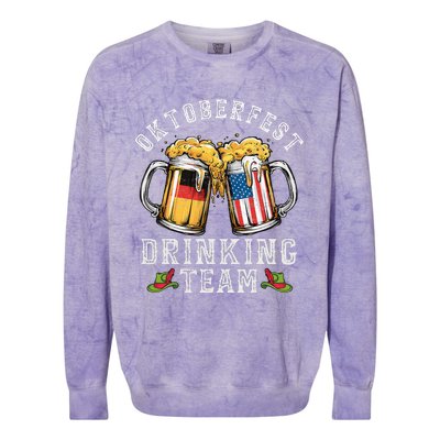 Oktoberfest Squad Drinking Team Beer German American Flag Colorblast Crewneck Sweatshirt