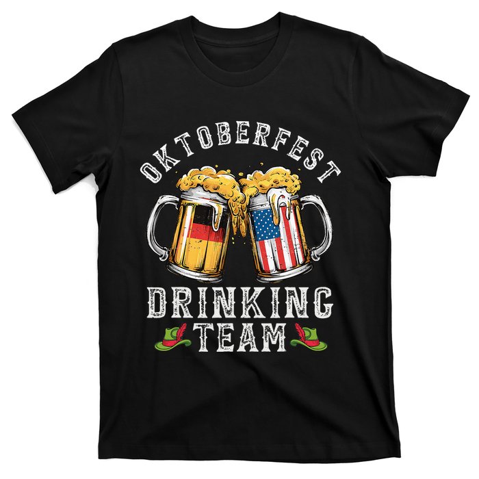 Oktoberfest Squad Drinking Team Beer German American Flag T-Shirt