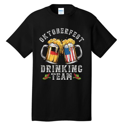 Oktoberfest Squad Drinking Team Beer German American Flag Tall T-Shirt