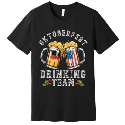 Oktoberfest Squad Drinking Team Beer German American Flag Premium T-Shirt