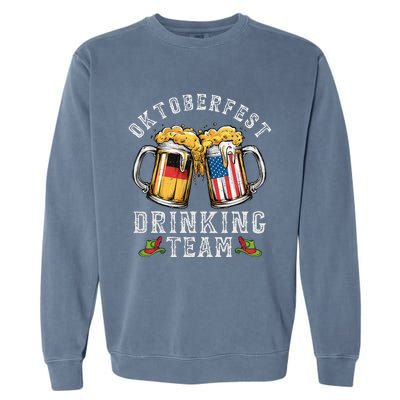 Oktoberfest Squad Drinking Team Beer German American Flag Garment-Dyed Sweatshirt