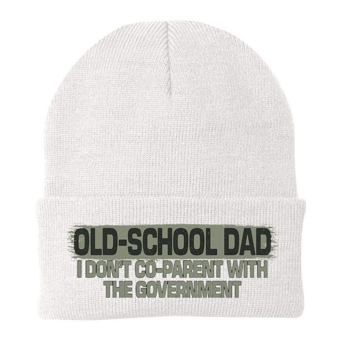 Old School Dad I Dont Coparent With The Government Vintage Knit Cap Winter Beanie