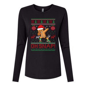 Oh Snap Dabbing Gingerbread Christmas Xmas Ugly Cool Gift Womens Cotton Relaxed Long Sleeve T-Shirt