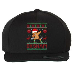 Oh Snap Dabbing Gingerbread Christmas Xmas Ugly Cool Gift Wool Snapback Cap