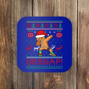 Oh Snap Dabbing Gingerbread Christmas Xmas Ugly Cool Gift Coaster