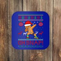 Oh Snap Dabbing Gingerbread Christmas Xmas Ugly Cool Gift Coaster