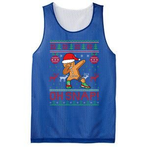 Oh Snap Dabbing Gingerbread Christmas Xmas Ugly Cool Gift Mesh Reversible Basketball Jersey Tank