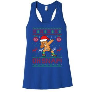 Oh Snap Dabbing Gingerbread Christmas Xmas Ugly Cool Gift Women's Racerback Tank