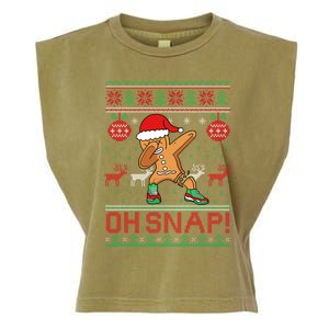 Oh Snap Dabbing Gingerbread Christmas Xmas Ugly Cool Gift Garment-Dyed Women's Muscle Tee