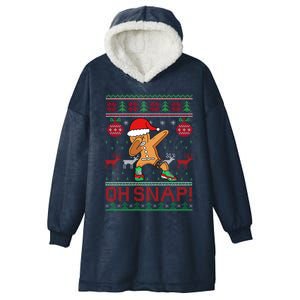 Oh Snap Dabbing Gingerbread Christmas Xmas Ugly Cool Gift Hooded Wearable Blanket