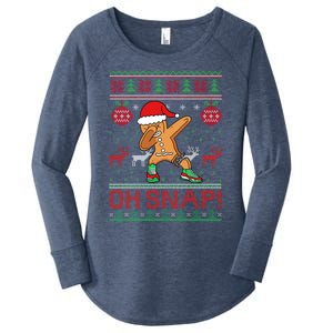 Oh Snap Dabbing Gingerbread Christmas Xmas Ugly Cool Gift Women's Perfect Tri Tunic Long Sleeve Shirt