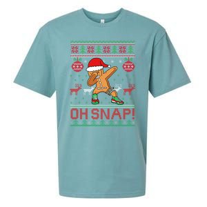 Oh Snap Dabbing Gingerbread Christmas Xmas Ugly Cool Gift Sueded Cloud Jersey T-Shirt