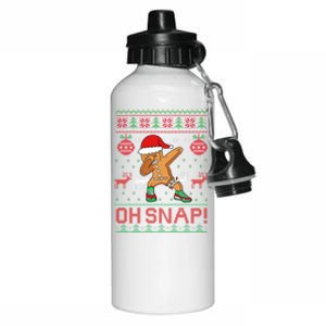 Oh Snap Dabbing Gingerbread Christmas Xmas Ugly Cool Gift Aluminum Water Bottle