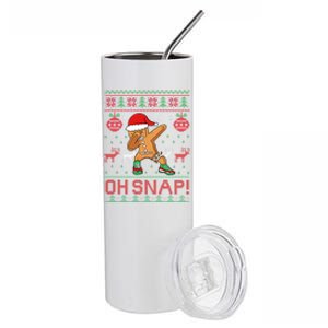 Oh Snap Dabbing Gingerbread Christmas Xmas Ugly Cool Gift Stainless Steel Tumbler