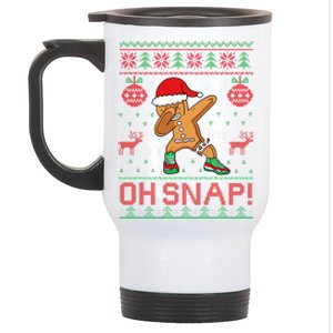 Oh Snap Dabbing Gingerbread Christmas Xmas Ugly Cool Gift Stainless Steel Travel Mug