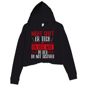 Overnight Shift Emergency Room Nurse Night Er Nurse Great Gift Crop Fleece Hoodie