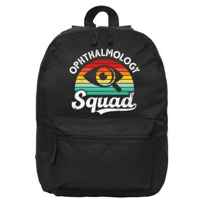 Ophthalmology Squad Eye Optometry Students Ophthalmologists 16 in Basic Backpack