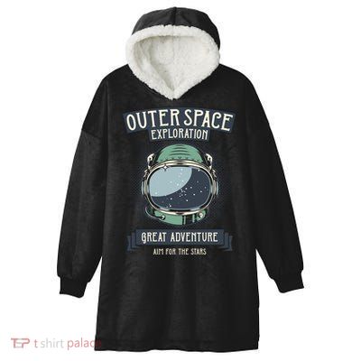Outer Space Exploration Great Adventure Hooded Wearable Blanket