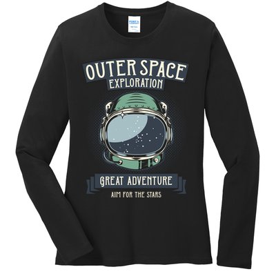 Outer Space Exploration Great Adventure Ladies Long Sleeve Shirt