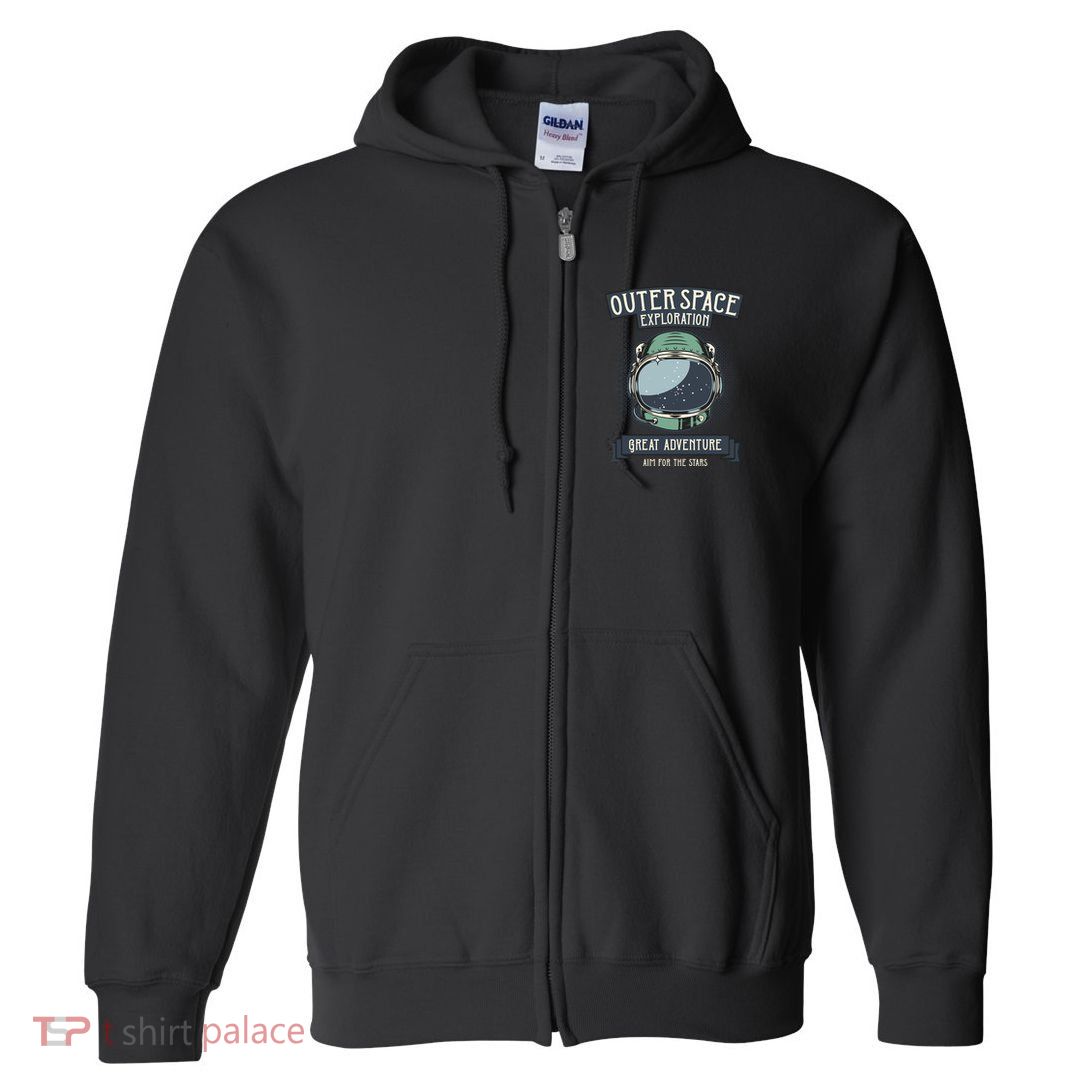 Outer Space Exploration Great Adventure Full Zip Hoodie