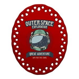 Outer Space Exploration Great Adventure Ceramic Oval Ornament