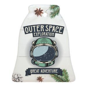 Outer Space Exploration Great Adventure Ceramic Bell Ornament