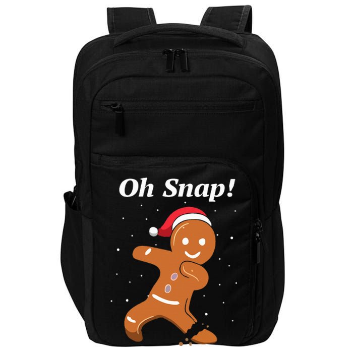 Oh Snap Funny Gingerbread Merry Christmas Cookie Impact Tech Backpack