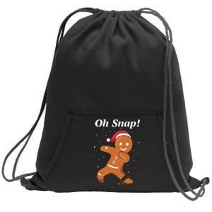 Oh Snap Funny Gingerbread Merry Christmas Cookie Sweatshirt Cinch Pack Bag