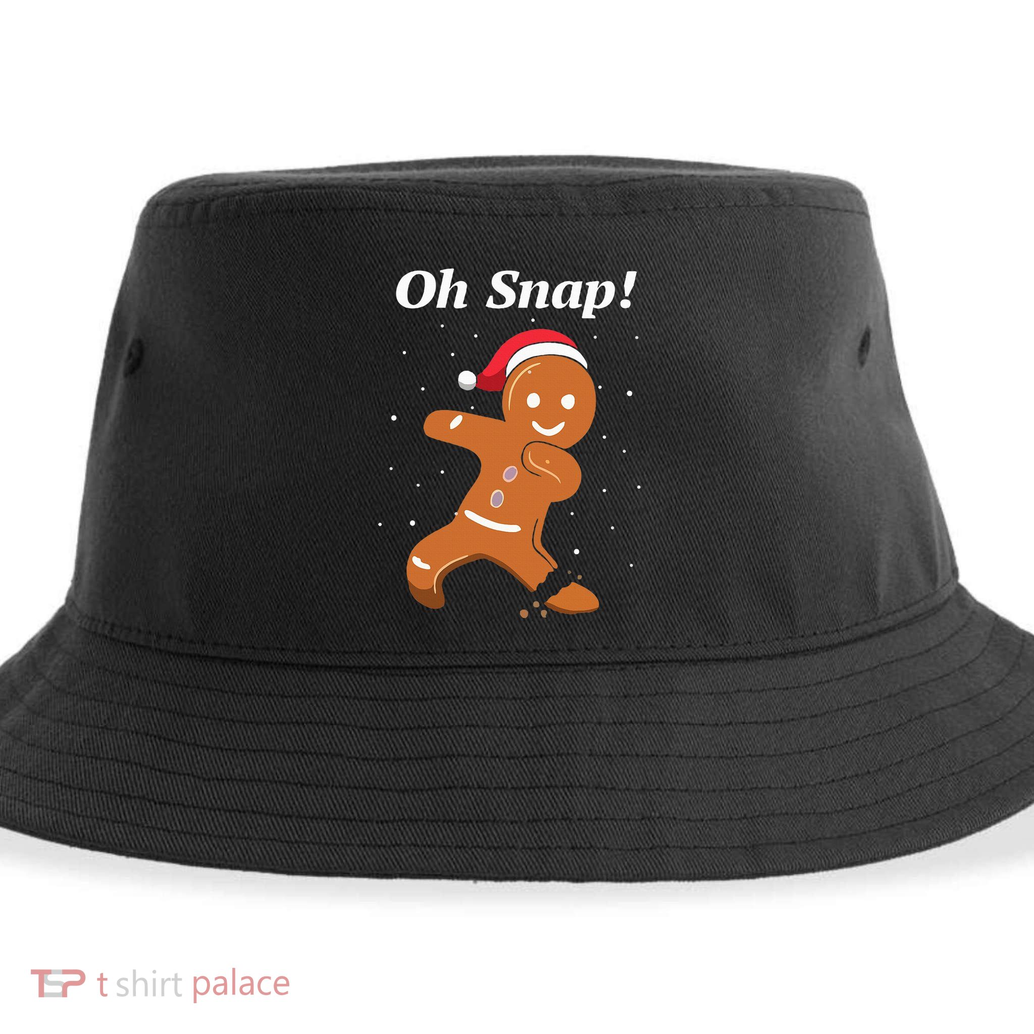 Oh Snap Funny Gingerbread Merry Christmas Cookie Sustainable Bucket Hat