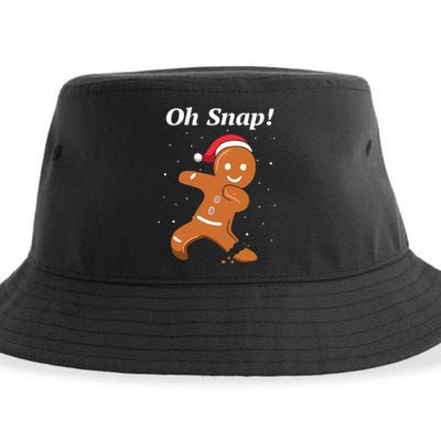 Oh Snap Funny Gingerbread Merry Christmas Cookie Sustainable Bucket Hat