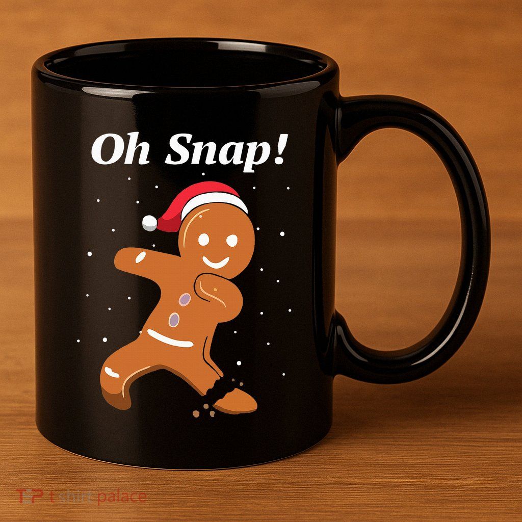 Oh Snap Funny Gingerbread Merry Christmas Cookie 11oz C Handle Ceramic Mug