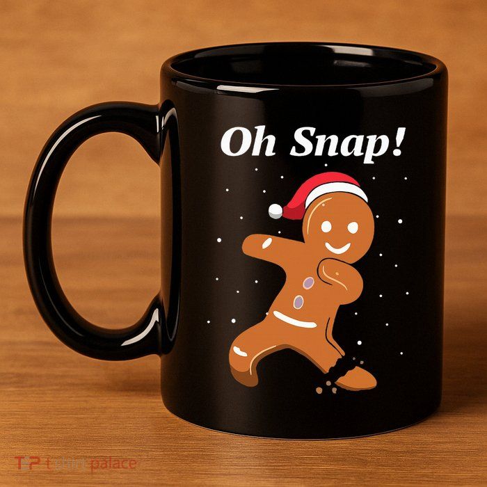 Oh Snap Funny Gingerbread Merry Christmas Cookie 11oz C Handle Ceramic Mug