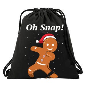 Oh Snap Funny Gingerbread Merry Christmas Cookie Drawstring Bag