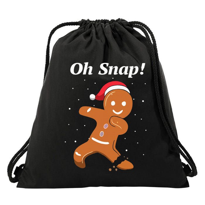 Oh Snap Funny Gingerbread Merry Christmas Cookie Drawstring Bag
