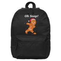 Oh Snap Funny Gingerbread Merry Christmas Cookie 16 in Basic Backpack