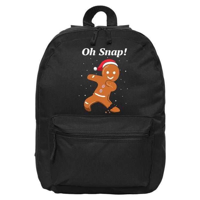 Oh Snap Funny Gingerbread Merry Christmas Cookie 16 in Basic Backpack